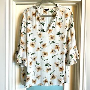 Ann Taylor Floral Chiffon Blouse